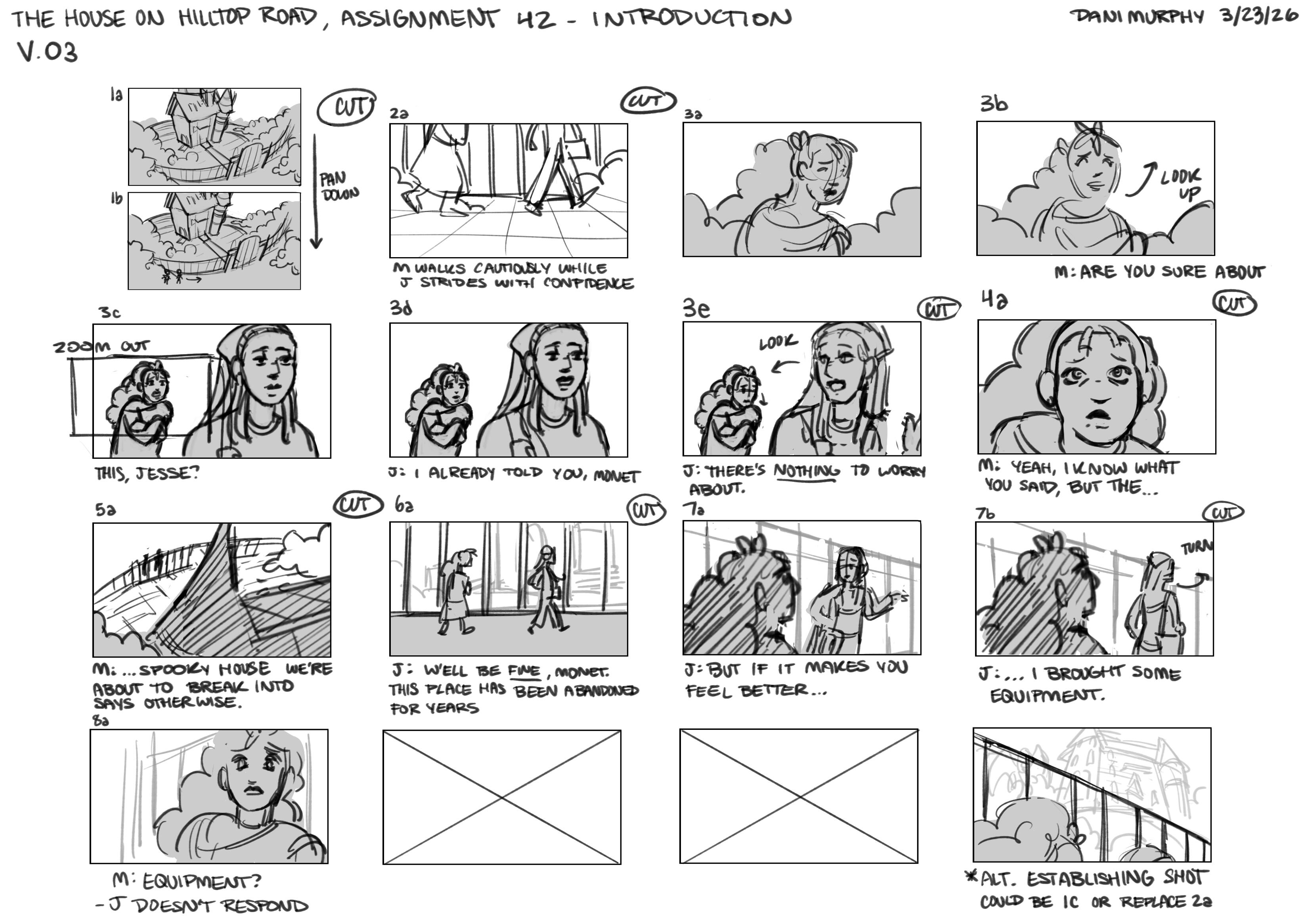 scene 1.1 - rough thumbnails